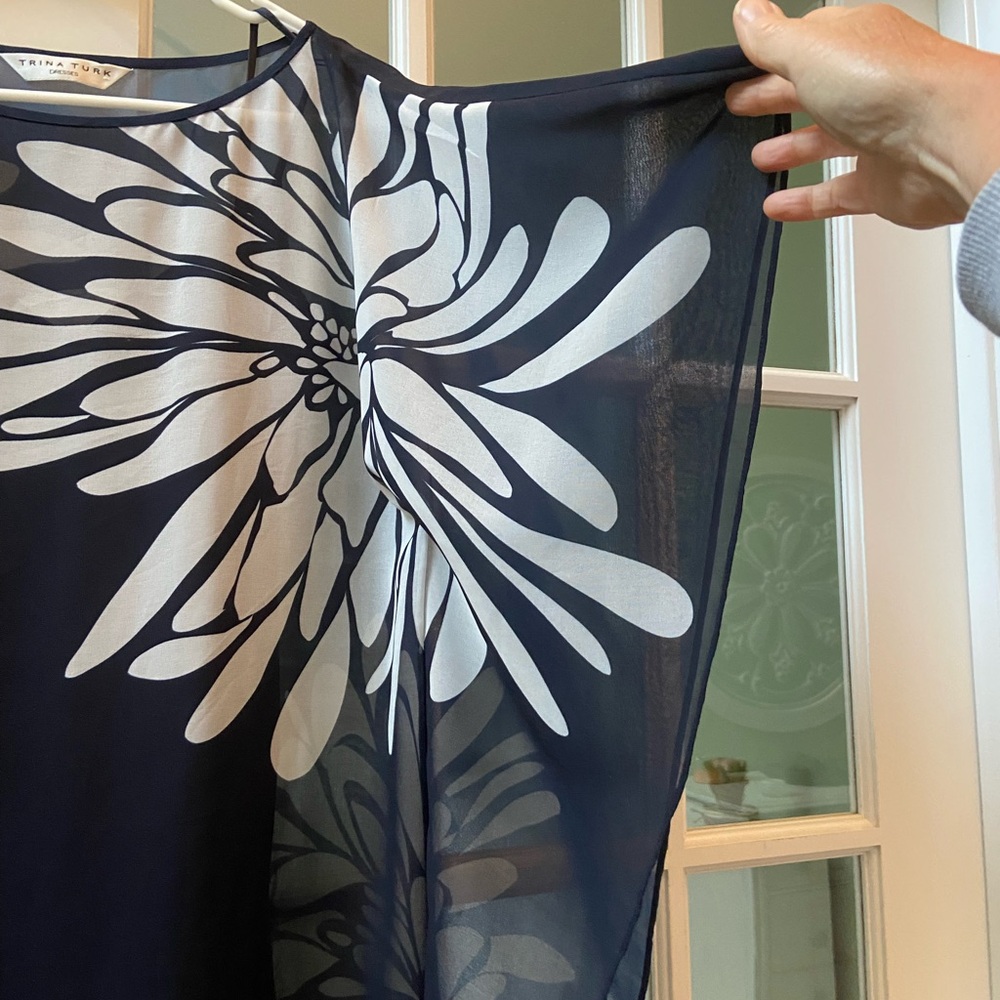 Trina Turk Caftan Blue and White Dress - Picture 3 of 5